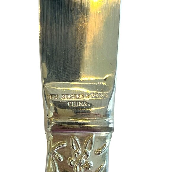 WM Roger Enchanted Rose Vintage Silverplate by Intl Silver 1 Dinner Knife - Picture 2 of 6